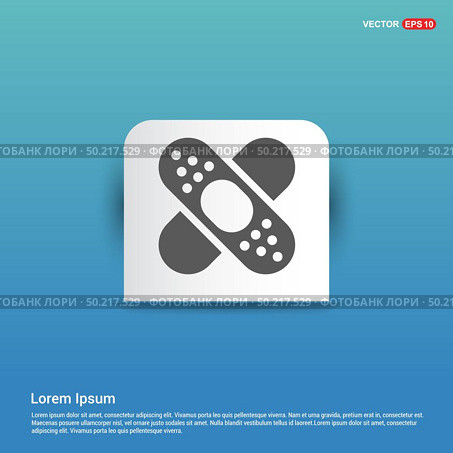 Bandage icon - Blue Sticker button. Стоковая иллюстрация, агентство Ingram Publishing / Фотобанк Лори