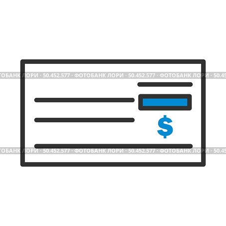 Bank Check Icon. Editable Bold Outline With Color Fill Design. Vector Illustration. Стоковая иллюстрация, агентство Ingram Publishing / Фотобанк Лори
