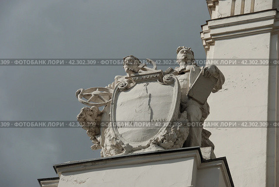 Барельеф павильона № 59 "Зерно (Золото)". ВДНХ. Москва (2011 год). Редакционное фото, фотограф lana1501 / Фотобанк Лори