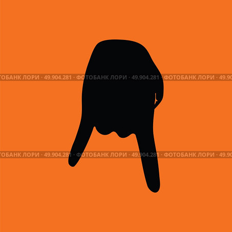 Baseball catcher gesture icon. Orange background with black. Vector illustration. Стоковая иллюстрация, агентство Ingram Publishing / Фотобанк Лори