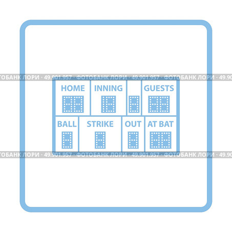 Baseball scoreboard icon. Blue frame design. Vector illustration. Стоковая иллюстрация, агентство Ingram Publishing / Фотобанк Лори
