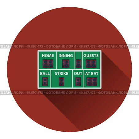Baseball scoreboard icon. Flat color design. Vector illustration. Стоковая иллюстрация, агентство Ingram Publishing / Фотобанк Лори