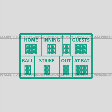 Baseball scoreboard icon. Gray background with green. Vector illustration. Стоковая иллюстрация, агентство Ingram Publishing / Фотобанк Лори