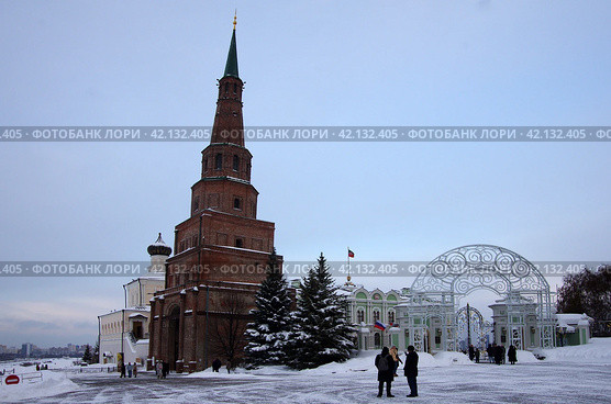 Башня Сююмбике в Казанском кремле, Казань, республика Татарстан, Россия (2024 год). Редакционное фото, фотограф Natalia Sidorova / Фотобанк Лори
