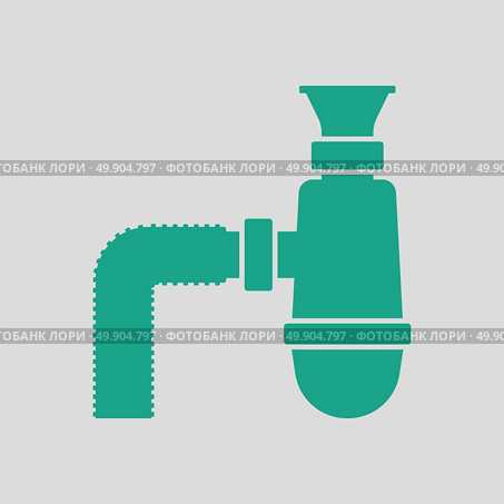 Bathroom siphon icon. Gray background with green. Vector illustration. Стоковая иллюстрация, агентство Ingram Publishing / Фотобанк Лори