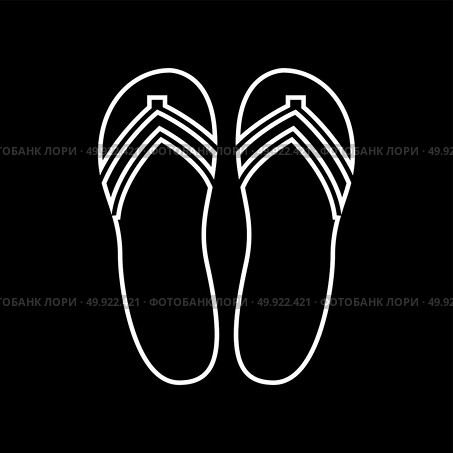 Beach slippers white icon . Стоковая иллюстрация, агентство Ingram Publishing / Фотобанк Лори