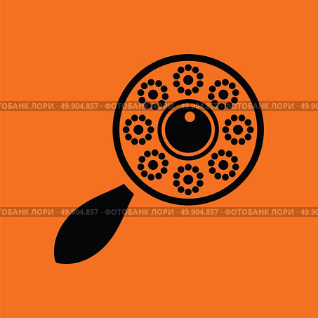 Beanbag ico. Orange background with black. Vector illustration. Стоковая иллюстрация, агентство Ingram Publishing / Фотобанк Лори