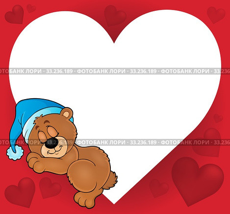 Bear with heart theme image 2. Стоковое фото, фотограф Klara Viskova / PantherMedia / Фотобанк Лори