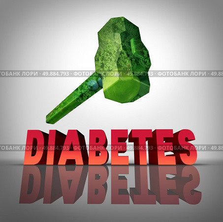 Beating diabetes natural treatment concept as a hammer made of healthy fruits and vegetables destroying the diabetic disease as a symbol of medicinal diet and diagnosis of blood sugar condition. Стоковое фото, агентство Ingram Publishing / Фотобанк Лори