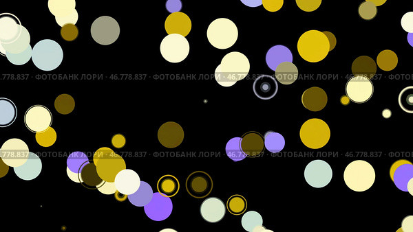 Beautiful abstract animation of multicolored circles appearing and disappearing on the black background. Стоковая иллюстрация, иллюстратор David Kashakhi / Фотобанк Лори