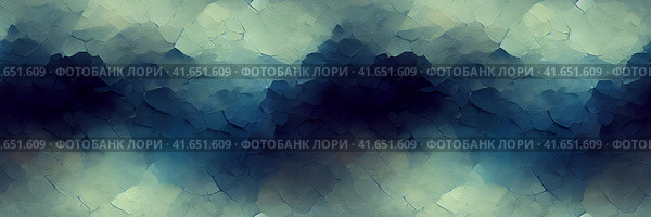 Beautiful abstract panoramic background. Blurred color spots and wavy shapes. Blue paint. Wide texture background with seamless pattern. Great for design and header. Generative AI. Стоковое AI-изображение, AI-художник Андрей Степанов / Фотобанк Лори