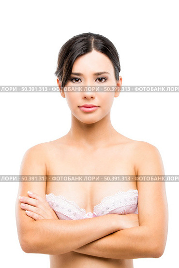Beautiful asian woman in lingerie, isolated over white background. Стоковое фото, агентство Ingram Publishing / Фотобанк Лори