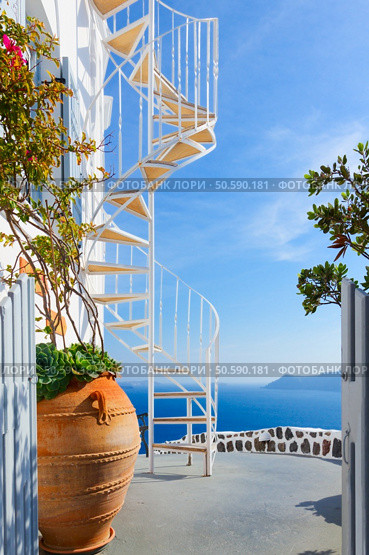 beautiful details of Santorini island, Greece. Стоковое фото, агентство Ingram Publishing / Фотобанк Лори