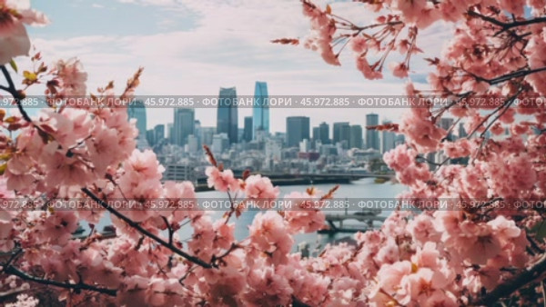 Beautiful Japanese Sakura Cherry Blossom Trees Blooming White and Pink Flowers Natural Cinematic 4K Slowmotion Footage. Стоковое AI-видео, аниматор ALLA YURTAYEVA / Фотобанк Лори