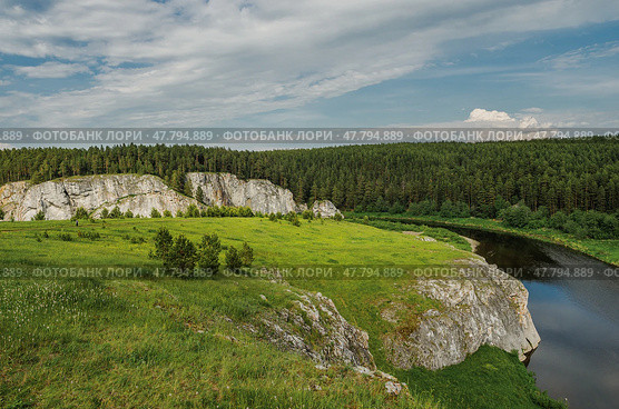 Beautiful summer landscape. Стоковое фото, фотограф Сергей Завьялов / Фотобанк Лори
