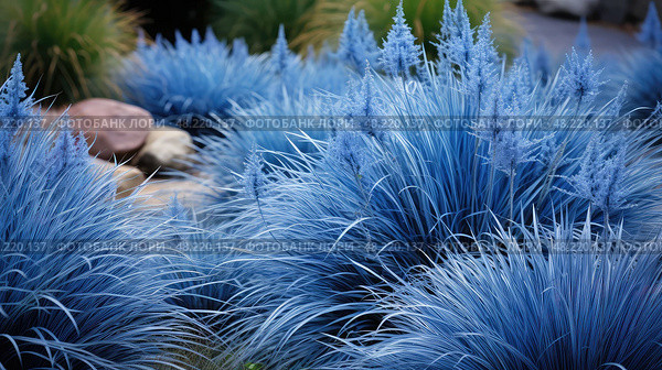bed blue fescue ai generated. Стоковое AI-изображение, AI-художник Vectorwin / Фотобанк Лори