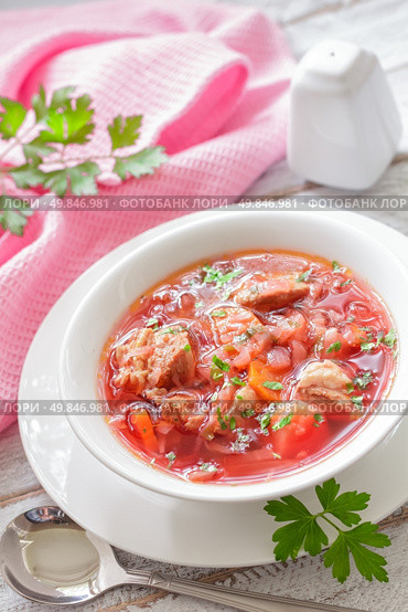 Beet soup. Стоковое фото, агентство Ingram Publishing / Фотобанк Лори