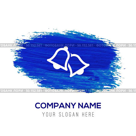 Bell Icon - Blue watercolor background. Стоковая иллюстрация, агентство Ingram Publishing / Фотобанк Лори