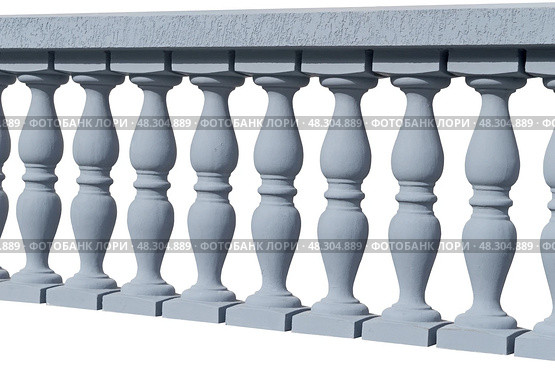 Белые каменные перила на белом фоне.  White stone railings on a white background. Стоковое фото, фотограф Татьяна Д / Фотобанк Лори