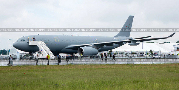 BERLIN, GERMANY - JUNE 01, 2016: The medical aircraft Airbus A310-304 MRTT MedEvac "August Euler" (Luftwaffe). Exhibition ILA Berlin Air Show 2016. Редакционное фото, фотограф Sergey Kohl / Фотобанк Лори