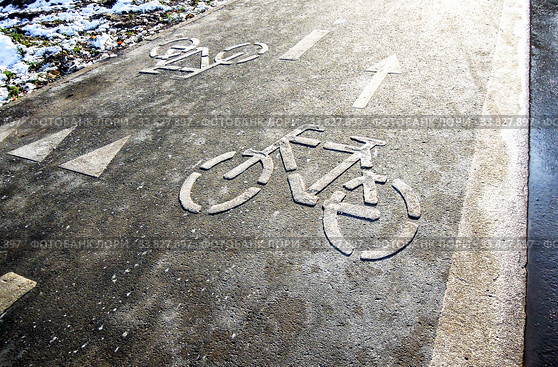 Bicycle lane for bike rider. Стоковое фото, фотограф FotograFF / Фотобанк Лори