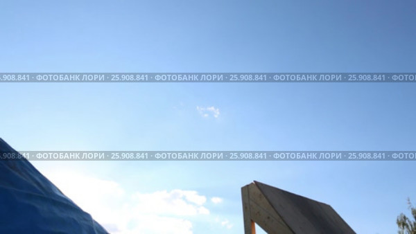 Bicyclist and springboard during Big Air Bag jumps championship of Perm region. Стоковое видео, видеограф Светлана Додух / Фотобанк Лори