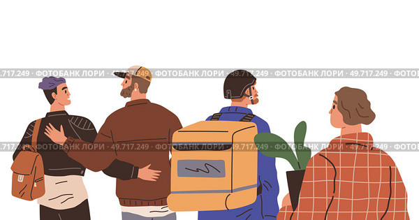 Big queue. Many multitude people. Vector illustration. A long line people waiting in queue formed, creating crowd people The queue group stood at back, patiently waiting for their turn. Delivery. Big queue. A long line people waiting in queue formed, creating crowd people The queue group stood at back, patiently. Стоковая иллюстрация, агентство Ingram Publishing / Фотобанк Лори
