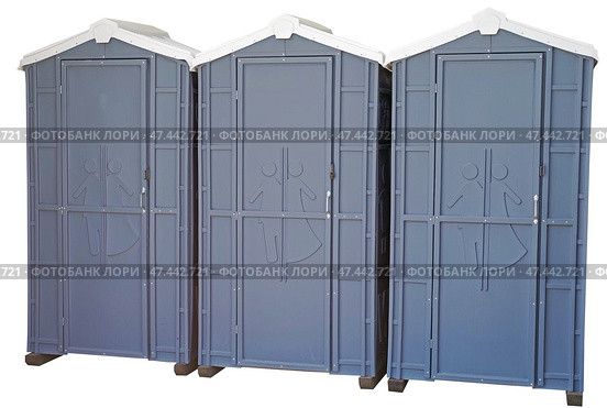 Биотуалеты на белом фоне. Bio-toilets on a white background. (2021 год). Стоковое фото, фотограф Татьяна Д / Фотобанк Лори