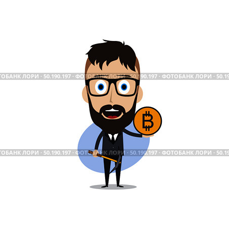 bitcoin crypto currency theme cartoon gentleman male man miner boy vector. bitcoin crypto currency theme cartoon gentleman male man miner boy. Стоковая иллюстрация, агентство Ingram Publishing / Фотобанк Лори