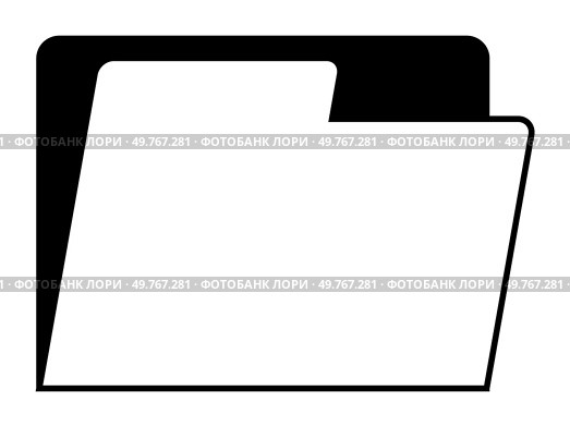 Black and white file folder icon translucent shape with tab. Ideal for office, business, organizing, filing and storing documents. Simplified design for easy recognition and use in various application. Simple Black and White File Folder. Classic Rectangular Design with Tab for Labeling or Organizing. Стоковая иллюстрация, агентство Ingram Publishing / Фотобанк Лори