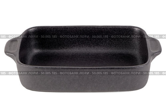Black rectangular pot for stove. Isolated on white background. Стоковое фото, агентство Ingram Publishing / Фотобанк Лори