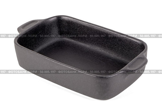 Black rectangular pot for stove. Isolated on white background. Стоковое фото, агентство Ingram Publishing / Фотобанк Лори