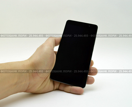 Black smartphone in hand. Стоковое фото, фотограф Дмитрий Родин / Фотобанк Лори