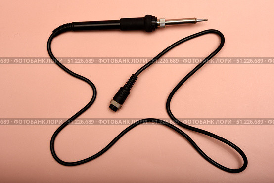 Black soldering iron. Soldering iron for mounting radio elements. Стоковое фото, фотограф Valeriy Lushchikov / Фотобанк Лори