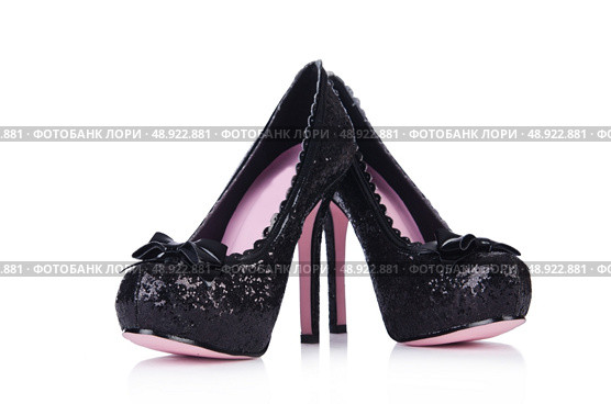 Black woman shoes isolated on white. Стоковое фото, агентство Ingram Publishing / Фотобанк Лори