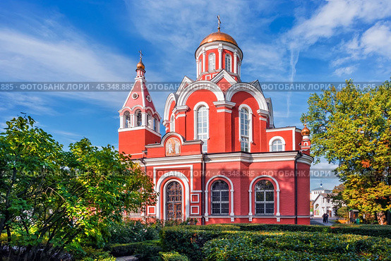 Благовещенский храм, храм Священномученика Владимира, Петровский парк,  Москва. Стоковое фото, фотограф Baturina Yuliya / Фотобанк Лори