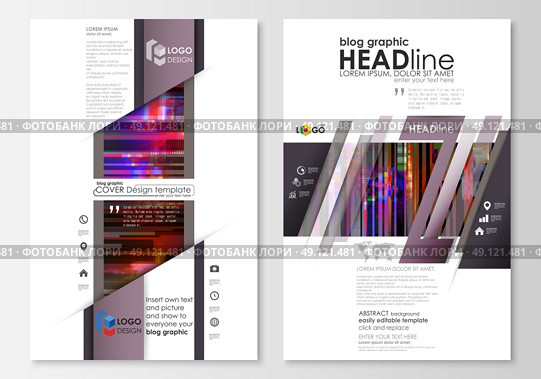Blog graphic business templates. Page website design template, abstract vector layout. Glitched background made of colorful pixel mosaic. Digital decay, signal error, television fail. Trendy glitch backdrop. Стоковая иллюстрация, агентство Ingram Publishing / Фотобанк Лори