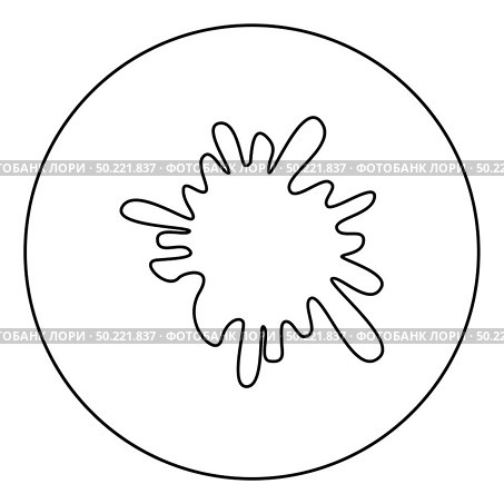 Blot Ink spot Paint splash icon in circle round outline black color vector illustration flat style simple image. Blot Ink spot Paint splash icon in circle round outline black color vector illustration flat style image. Стоковая иллюстрация, агентство Ingram Publishing / Фотобанк Лори