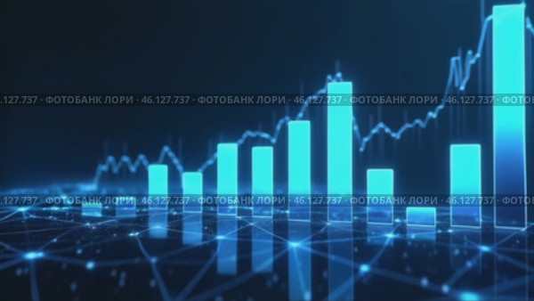 Blue graph with a lot of numbers on it. Стоковое AI-видео, аниматор Sergey Grishin / Фотобанк Лори