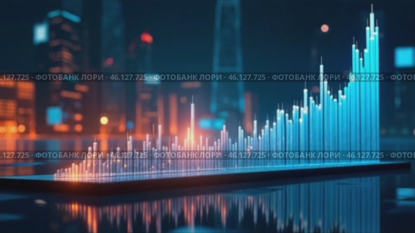 Blue line graph with a red dot in the middle. Стоковое AI-видео, аниматор Sergey Grishin / Фотобанк Лори