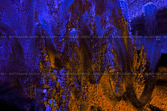 blue orange holi colored with zig zag design. Стоковое фото, агентство Ingram Publishing / Фотобанк Лори