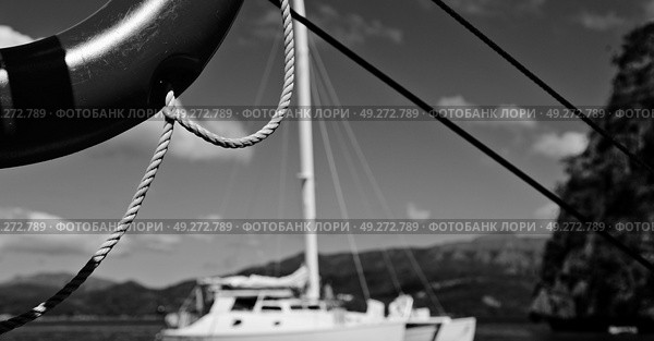 blur  in  philippines   a buoy in boat neat the pacific ocean bokeh and mountain background. Стоковое фото, агентство Ingram Publishing / Фотобанк Лори