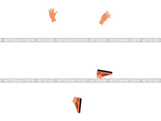 Body part vector illustration. Anatomical education equips individuals with essential knowledge for health literacy Elementary teaching introduces students to intricate world human anatomy. Body part. Human body systems work together harmoniously, key focus in medical education. Стоковая иллюстрация, агентство Ingram Publishing / Фотобанк Лори