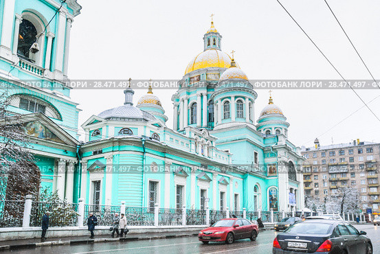 Богоявленский кафедральный собор в Елохове, Спартаковская ул., 15. Москва (2009 год). Редакционное фото, фотограф Алёшина Оксана / Фотобанк Лори