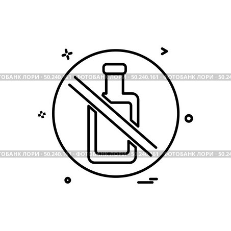 Bottle not allowed icon design vector. Стоковая иллюстрация, агентство Ingram Publishing / Фотобанк Лори