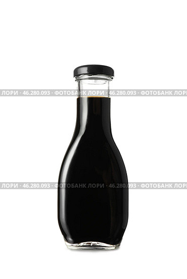 Bottle of tasty sauce on white background. Стоковое фото, фотограф Pixel_shot / Фотобанк Лори
