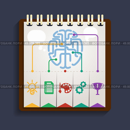 Brain analysis on clipboard. Parts of the brain that are responsible for human development creative abilities. Стоковая иллюстрация, агентство Ingram Publishing / Фотобанк Лори