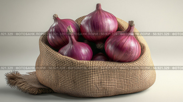 breathable red onion bag ai generated. Стоковое AI-изображение, AI-художник Vectorwin / Фотобанк Лори