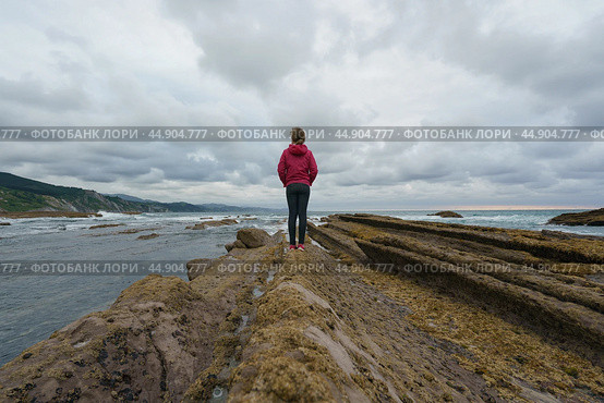 Breathtaking sescape in Basque Autonomous Community / country in summer cloudy day. Стоковое фото, фотограф YuryKara / Фотобанк Лори