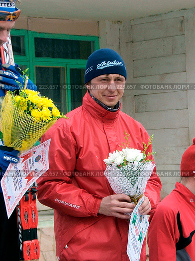 Бронзовый призёр Кубка мира по лыжному ориентированию 2008 в Казахстане - Барчуков Владимир (Россия) Редакционное фото, фотограф Андрей Жданов / Фотобанк Лори